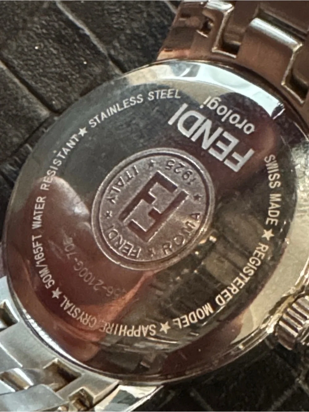 Authentic Fendi luxury designer stainless steel watch